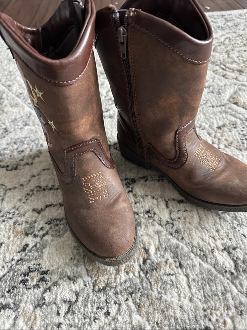 Disney Brown Kids Cowboy Boots with Toy Story Woody Graphic. - Picture 2 of 3